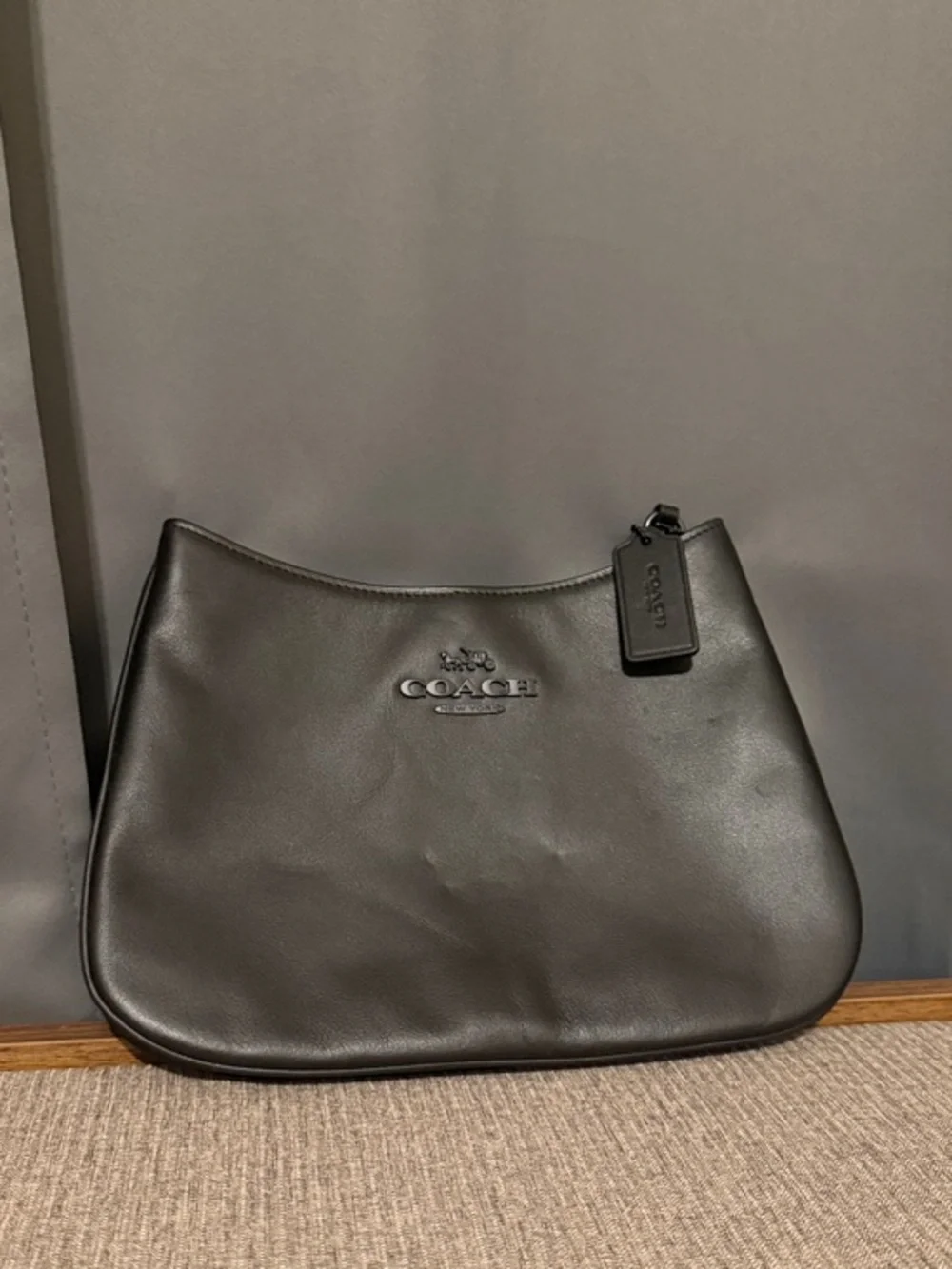 Coach Black Leather Curved Shoulder Bag - Picture 1 of 3